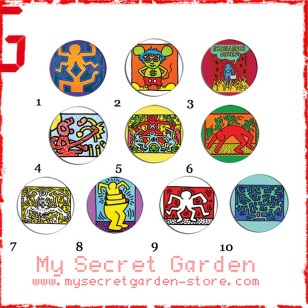 Keith Harixx - Pop Art Pinback Button Badge Set 1a, 1b or 1c ( or Hair Ties / 4.4 cm Badge / Magnet / Keychain Set )